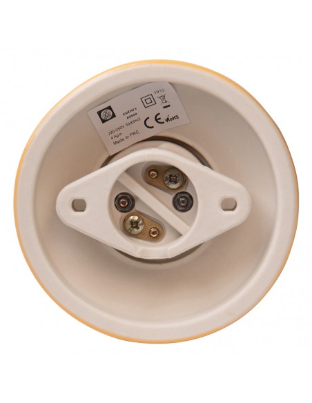 CERAMICZNY UCHWYT ŻARÓWKI E27 3,5" HIGH FREQUENCY PROSTY ŻÓŁTY