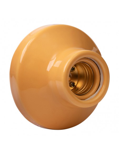 CERAMICZNY UCHWYT ŻARÓWKI E27 3,5" HIGH FREQUENCY PROSTY ŻÓŁTY