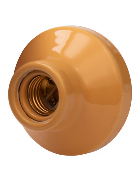 CERAMICZNY UCHWYT ŻARÓWKI E27 3,5" HIGH FREQUENCY PROSTY ŻÓŁTY