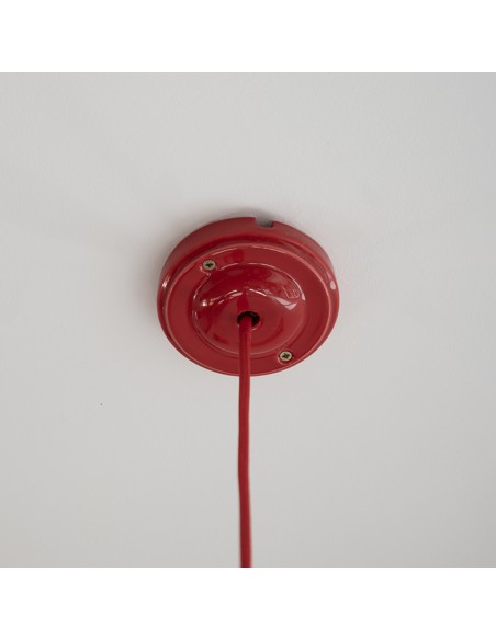 CERAMICZNA PODSUFITKA OKRĄGŁA 100mm JABŁUSZKO CZERWONA