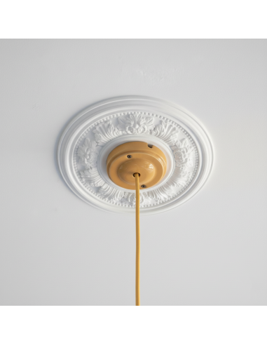Ceramic Round Ceiling Rose 100mm Apple Yellow