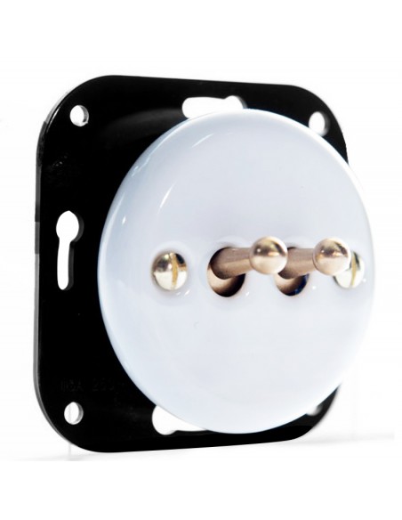 KERÁMIA FALSÍK ALATTI KAPCSOLÓ KÉTSÁVOS KAROS FEHÉR