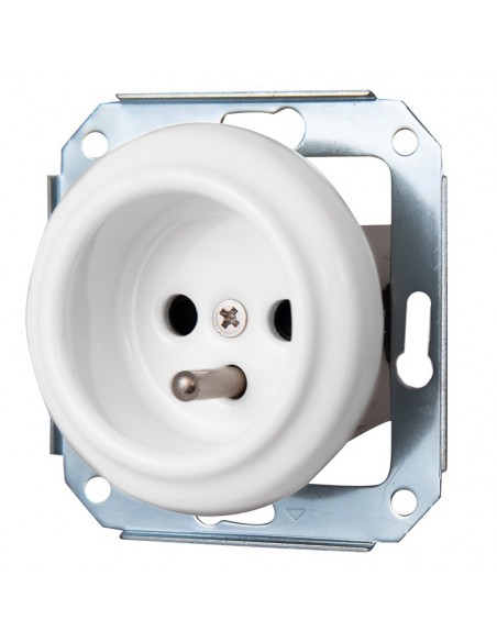 CERAMIC SOCKET FLUSH-MOUNTED WITHOUT FRAME WHITE CGPTBW