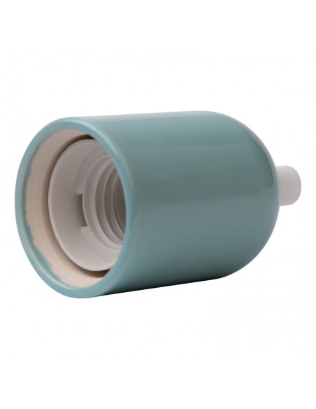 Douille de lampe en céramique E27 menthe pastel