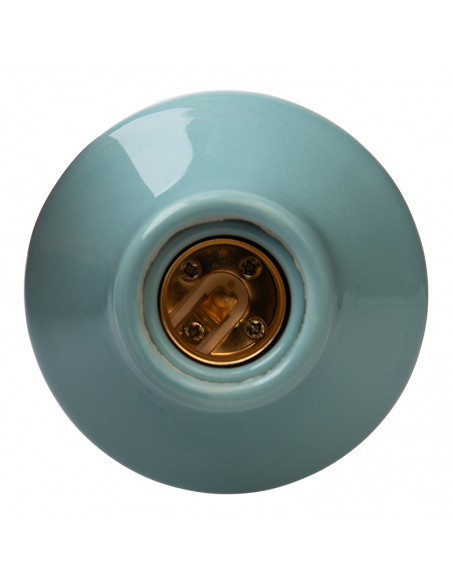 CERAMICZNY UCHWYT ŻARÓWKI E27 3,5" HIGH FREQUENCY PROSTY PASTELOWY MIĘTOWY