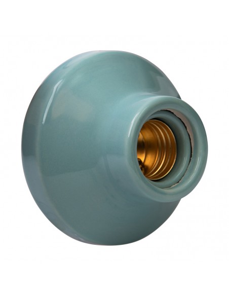 CERAMICZNY UCHWYT ŻARÓWKI E27 3,5" HIGH FREQUENCY PROSTY PASTELOWY MIĘTOWY