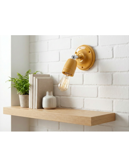 Applique murale et plafonnier réglable en céramique jaune