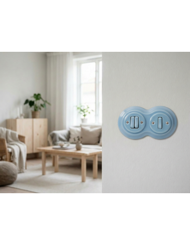 Cadre Céramique Double Bonhomme de Neige Pastel...