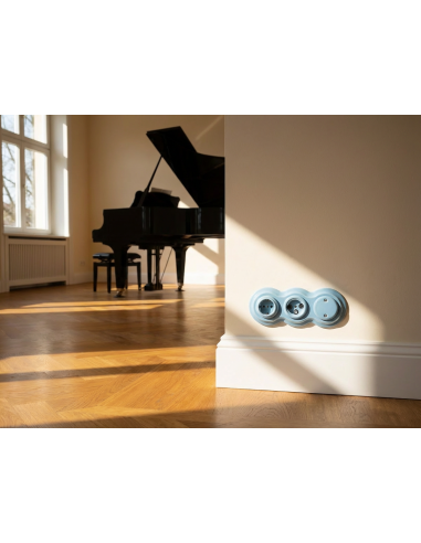 Pasztellkék hármas kerámia képkeret hóemberrel