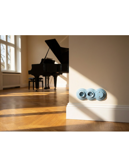 Pasztellkék hármas kerámia képkeret hóemberrel