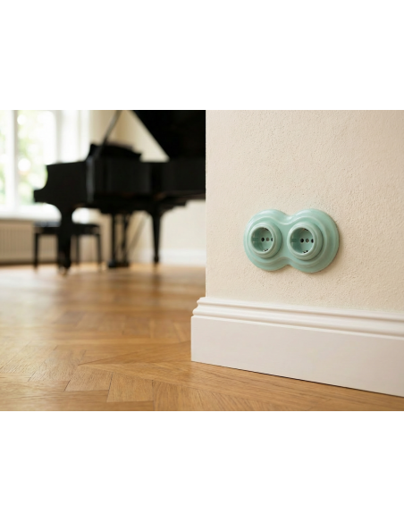 CERAMICZNA RAMKA DWUKROTNA BAŁWANEK PASTELOWA MIĘTOWA