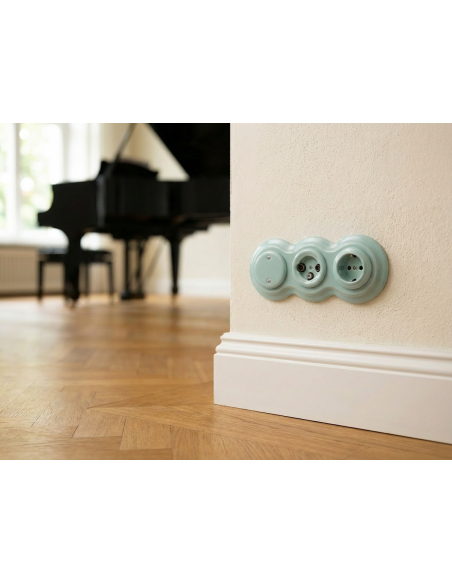 CERAMICZNA RAMKA TRZYKROTNA BAŁWANEK PASTELOWA MIĘTOWA
