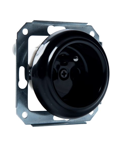 CERAMIC SOCKET FLUSH-MOUNTED WITHOUT FRAME BLACK CGPTBB