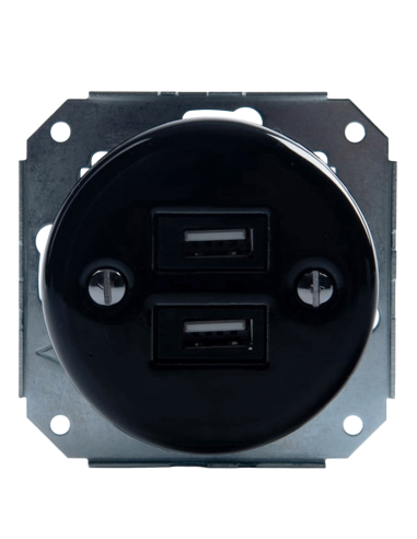 KERAMICKÁ PODOMÍTKOVÁ ZÁSUVKA 2xUSB ČERNÁ