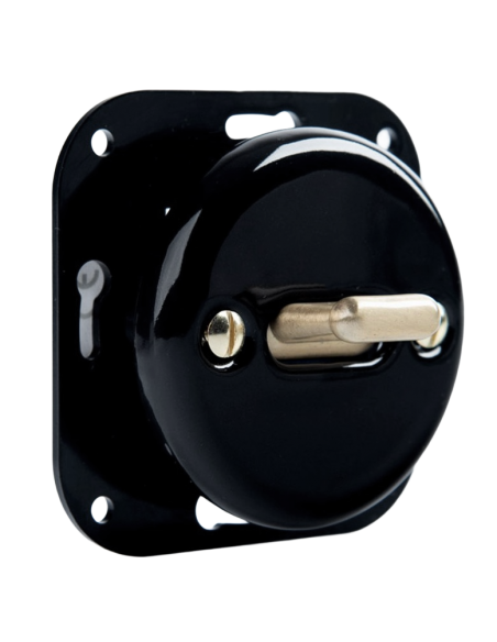 CERAMIC FLUSH-MOUNTED SWITCH LEVER BLACK