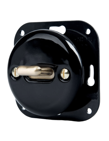 CERAMIC FLUSH-MOUNTED SWITCH LEVER BLACK
