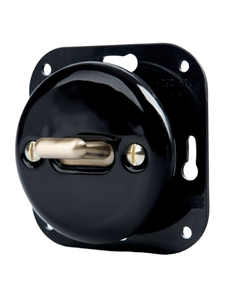 CERAMIC FLUSH-MOUNTED SWITCH LEVER BLACK