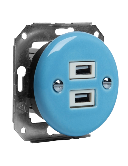 RETRO LOFT CERAMIC FLUSH SOCKET 2xUSB