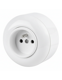 LOFT GNIAZDO 230V Z BOLCEM BIAŁE NATYNKOWE JEDNOKROTNE JLM