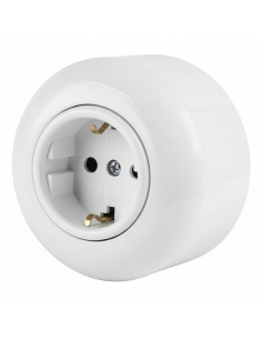 LOFT GNIAZDO 230V SCHUKO BIAŁE NATYNKOWE JEDNOKROTNE JLM