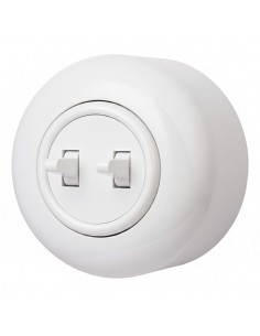 LOFT WŁĄCZNIK PODWÓJNY SCHODOWY BIAŁY NATYNKOWY...