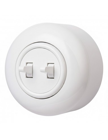 LOFT WŁĄCZNIK PODWÓJNY SCHODOWY BIAŁY NATYNKOWY...