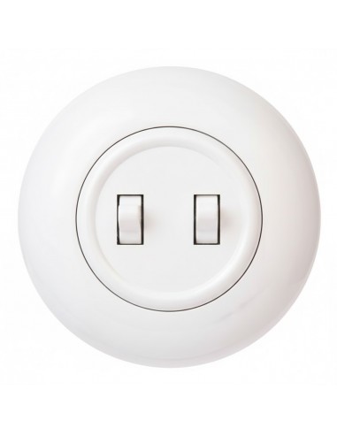 LOFT WŁĄCZNIK PODWÓJNY SCHODOWY BIAŁY NATYNKOWY...