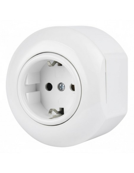 LOFT GNIAZDO 230V SCHUKO BIAŁE NATYNKOWE KOŃCOWE JLM