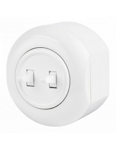 LOFT WŁĄCZNIK PODWÓJNY SCHODOWY BIAŁE NATYNKOWY KOŃCOWY JLM