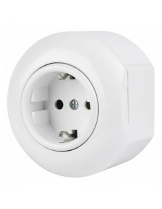 LOFT GNIAZDO 230V SCHUKO BIAŁE NATYNKOWE ŚRODKOWE JLM