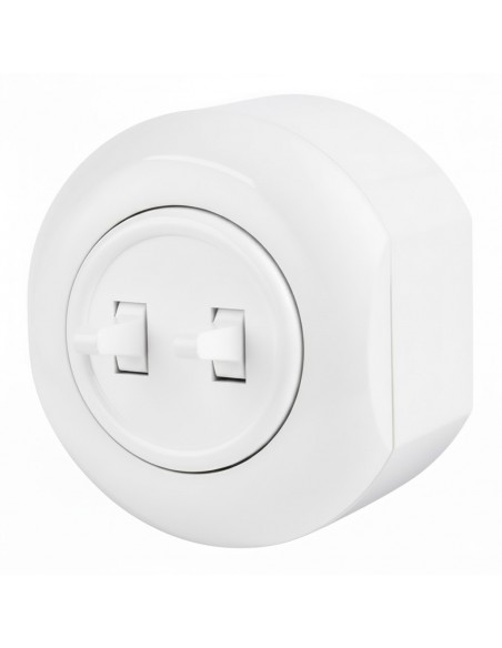 LOFT INTERRUPTOR CONMUTADO DOBLE BLANCO DE SUPERFICIE CENTRAL JLM