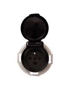 LOFT GNIAZDO 230V Z KLAPKĄ CZARNE JLM 2