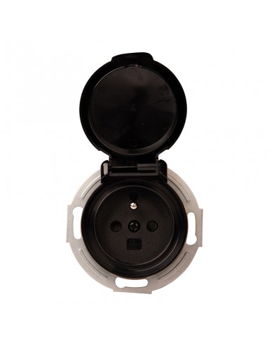 LOFT GNIAZDO 230V Z KLAPKĄ CZARNE JLM