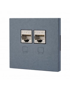 GNIAZDO PODTYNKOWE 2xRJ45 GRAFIT BEZ RAMKI JLM 2