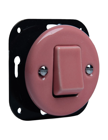 KERAMICKÝ KRÍŽOVÝ VYPÍNAČ RETRO POD OMIETKU LOSOSOVÝ PASTEL