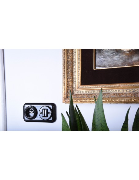 CERAMIC FRAME THREE TIMES FLUSH-MOUNTED RECTANGLE BLACK