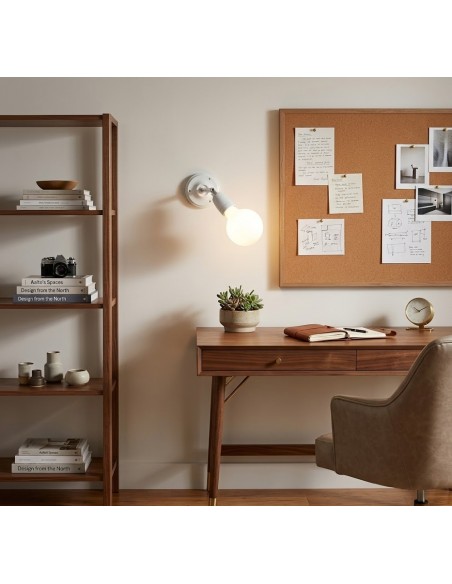 CERAMIC ADJUSTABLE WALL AND CEILING WALL LAMP WHITE CKREGW