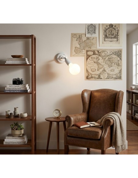 CERAMIC ADJUSTABLE WALL AND CEILING WALL LAMP WHITE CKREGW