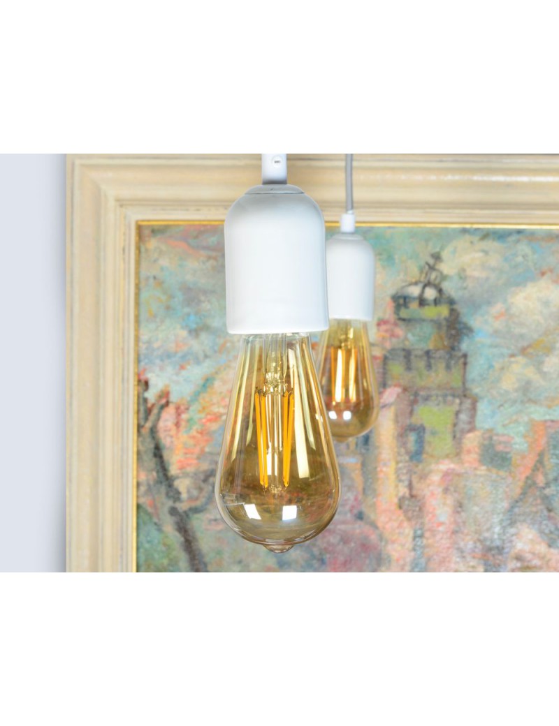 RETRO LOFT CERAMIC E27 BULB HOLDER, WHITE