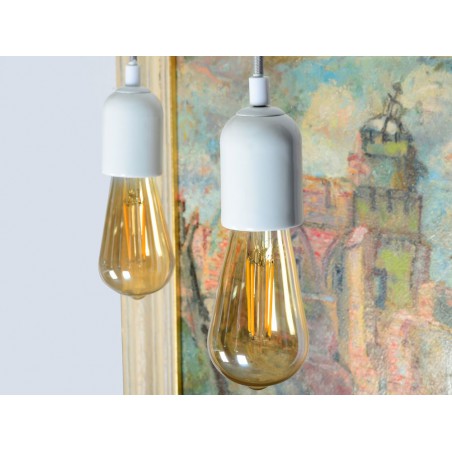 RETRO LOFT CERAMIC E27 BULB HOLDER, WHITE