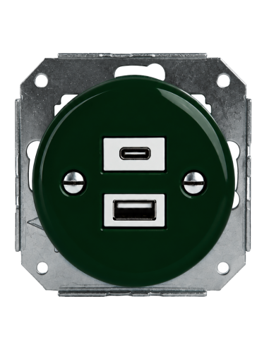 CERAMIC FLUSH-MOUNTED SOCKET 1xUSB-A/1xUSB-C...