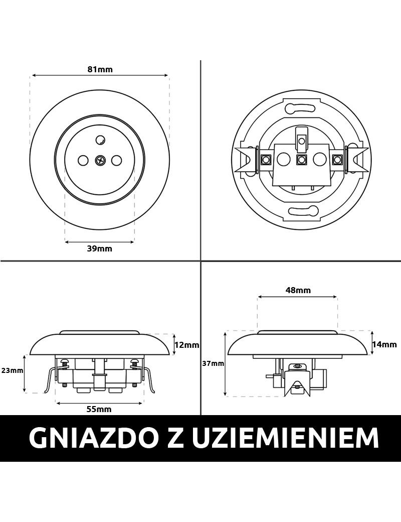GNIAZDO 230V Z BOLCEM